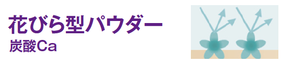 花びら型パウダー 炭酸Ca