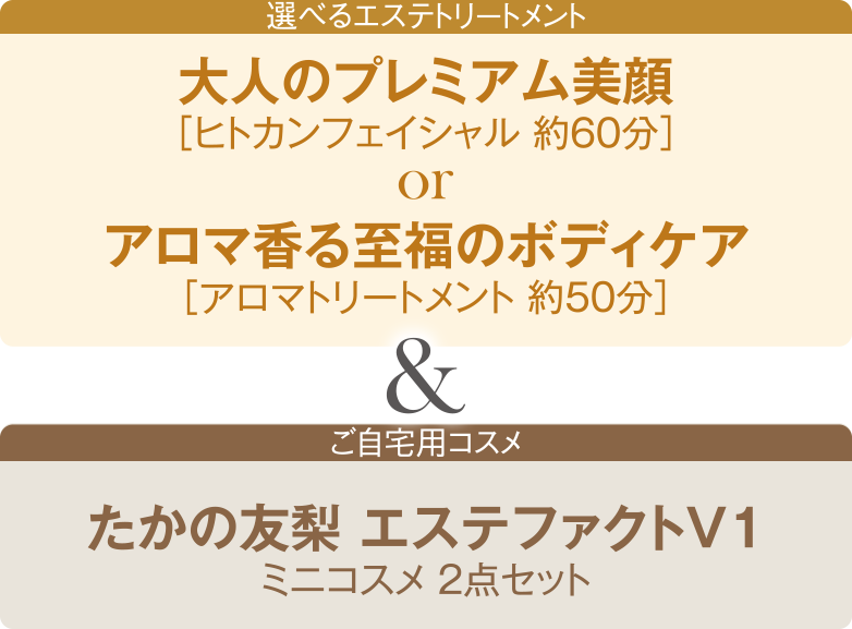選べるエステトリートメント&ご自宅用コスメ