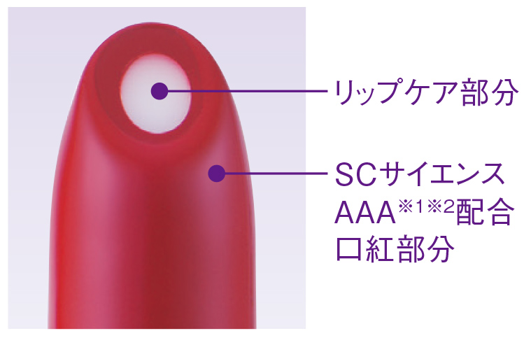 リップケア部分 SCサイエンスAAA※1※2配合口紅部分