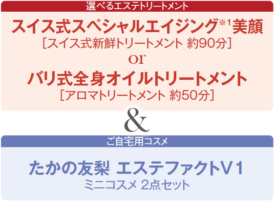 選べるエステトリートメント&ご自宅用コスメ